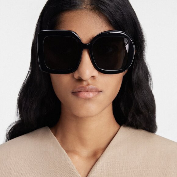 Jacquemus CARRE ROND JAC/10 C1 Sunglasses Black Geometric Frame, Grey Lenses - Picture 1 of 12